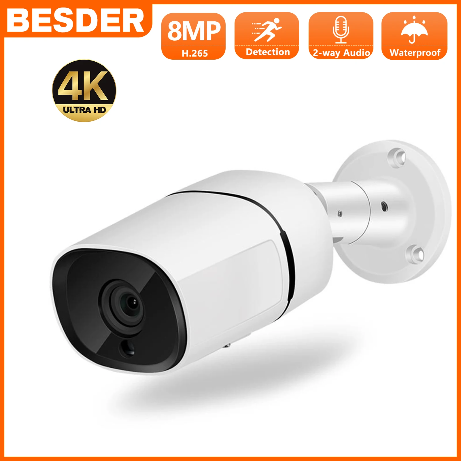 BESDER 4K 8MP UHD POE камера 4MP H.265 IP-камера Наружная водонепроницаемая 2-сторонняя аудиосистема с обнаружением движения Камера ночного видения Камер...
BESDER 4K 8MP UHD POE камера 4MP H.265 IP-камера Наружная водонепроницаемая 2-сторонняя аудиосистема с обнаружением движения Камера ночного видения Камер...