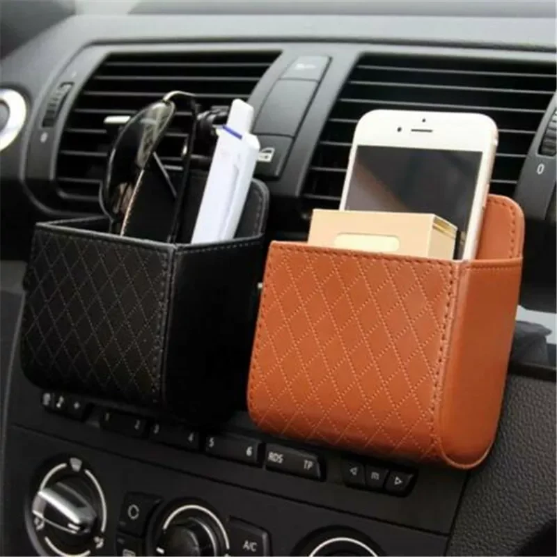 Leather Auto Vent Outlet Trash Box Car Smartphone Holder Storage Bag Organizer Car Styling Bag Auto Interior Accessories 
Leather Auto Vent Outlet Trash Box Car Smartphone Holder Storage Bag Organizer Car Styling Bag Auto Interior Accessories