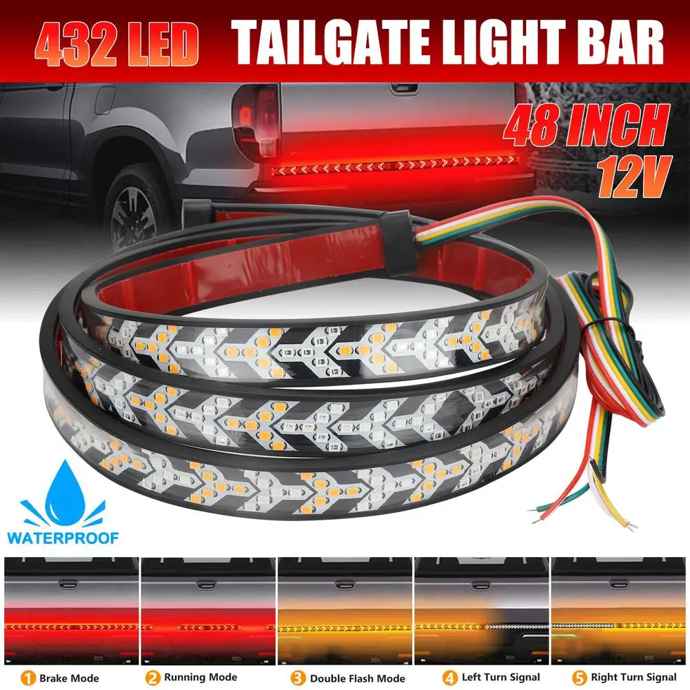 48 inch Truck Tailgate Led Strip Light Bar Triple High brightness Steering Light Brake Tail Lamp Turn Signal light For JP SUV 
48 inch Truck Tailgate Led Strip Light Bar Triple High brightness Steering Light Brake Tail Lamp Turn Signal light For JP SUV