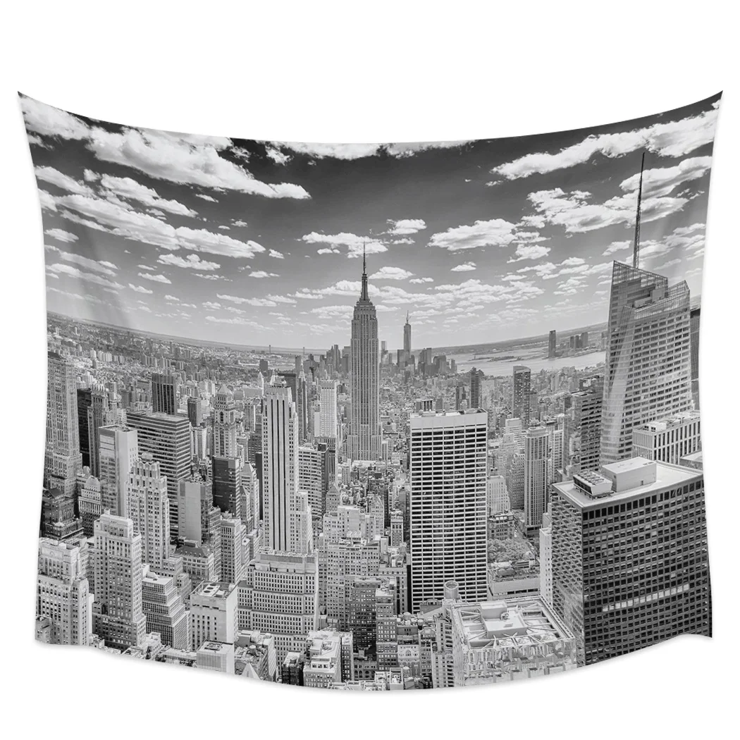 

Серый фон с изображением Нью-Йорка, настенное покрытие, украшение для дома, одеяло, настенные гобелены для спальни