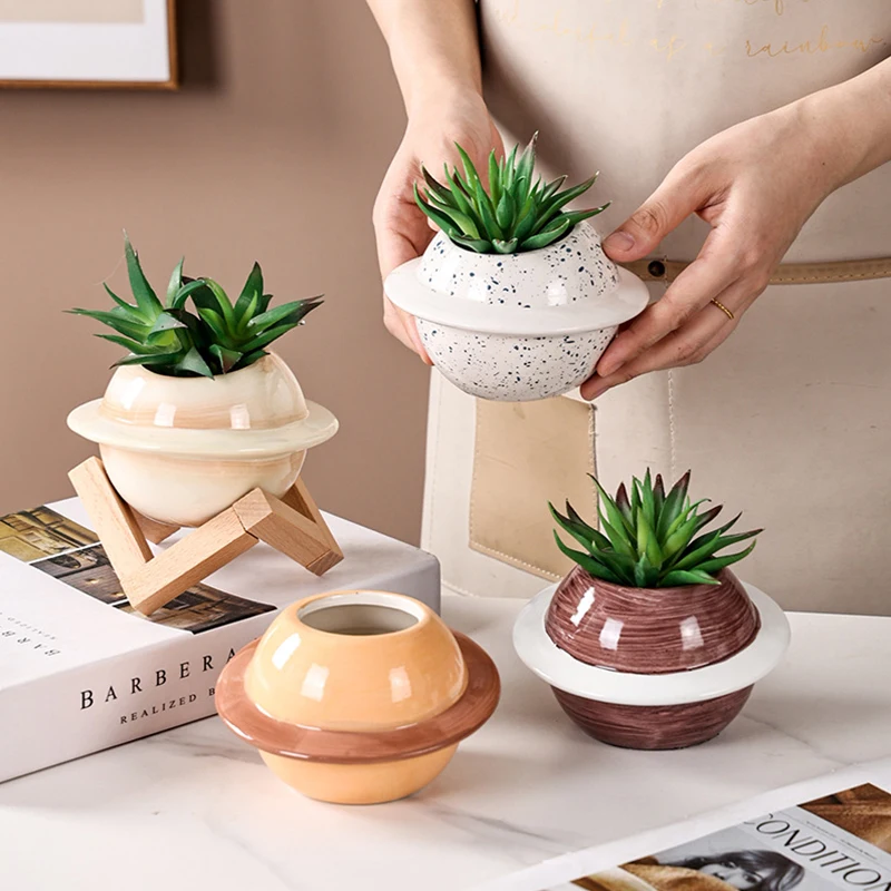 Hot Sale Planet Succulents Plants Flowerpots Decorative Creative Shape Cceramic Bonsai Cactus Pots for Plants with Planter Stand
Hot Sale Planet Succulents Plants Flowerpots Decorative Creative Shape Cceramic Bonsai Cactus Pots for Plants with Planter Stand