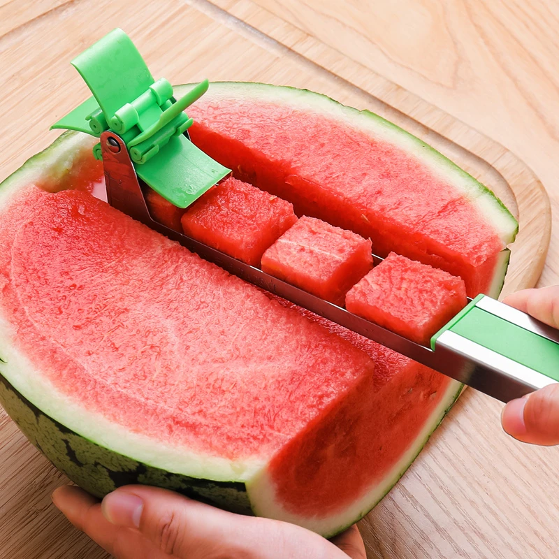 

Watermelon Cutter Stainless Steel Windmill Design Cut Watermelon Kitchen Gadgets Salad Fruit Slicer Cutter Tool