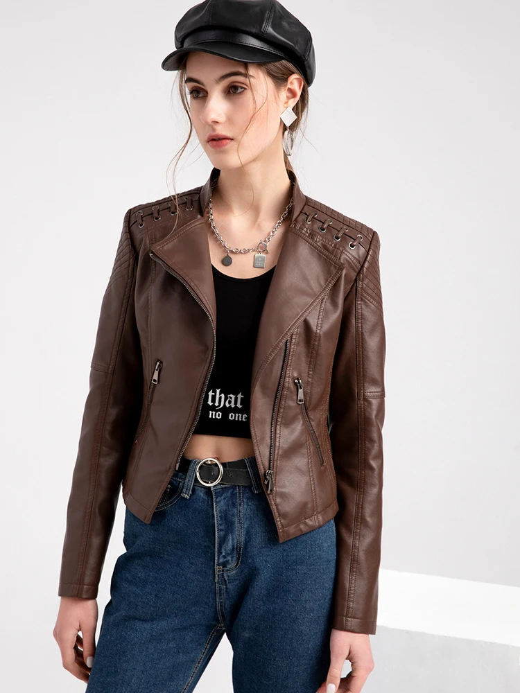 Fitshinling PU Faux Leather Jacket Women Zipper Slim Vintage Short Coats Woman Winter 2022 Turn-Down Collar Overcoat Fashion New
Fitshinling PU Faux Leather Jacket Women Zipper Slim Vintage Short Coats Woman Winter 2022 Turn-Down Collar Overcoat Fashion New