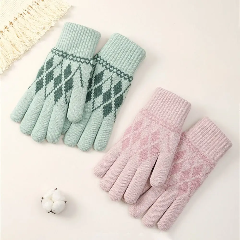 

Трикотажные перчатки для сенсорных экранов, модные теплые ветрозащитные перчатки с защитой от холода для всех пальцев, для велоспорта и вождения, для студентов