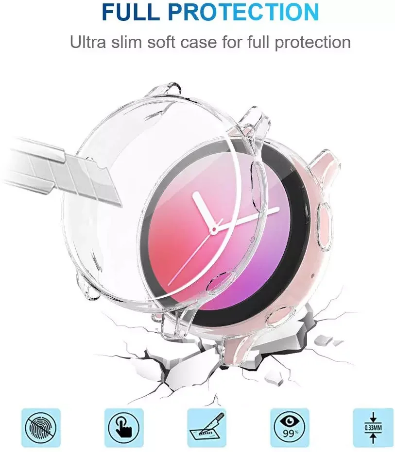 Case For Samsung galaxy watch active 2 active 1 cover bumper Accessories Protector Full coverage silicone Screen Protection 40
Case For Samsung galaxy watch active 2 active 1 cover bumper Accessories Protector Full coverage silicone Screen Protection 40