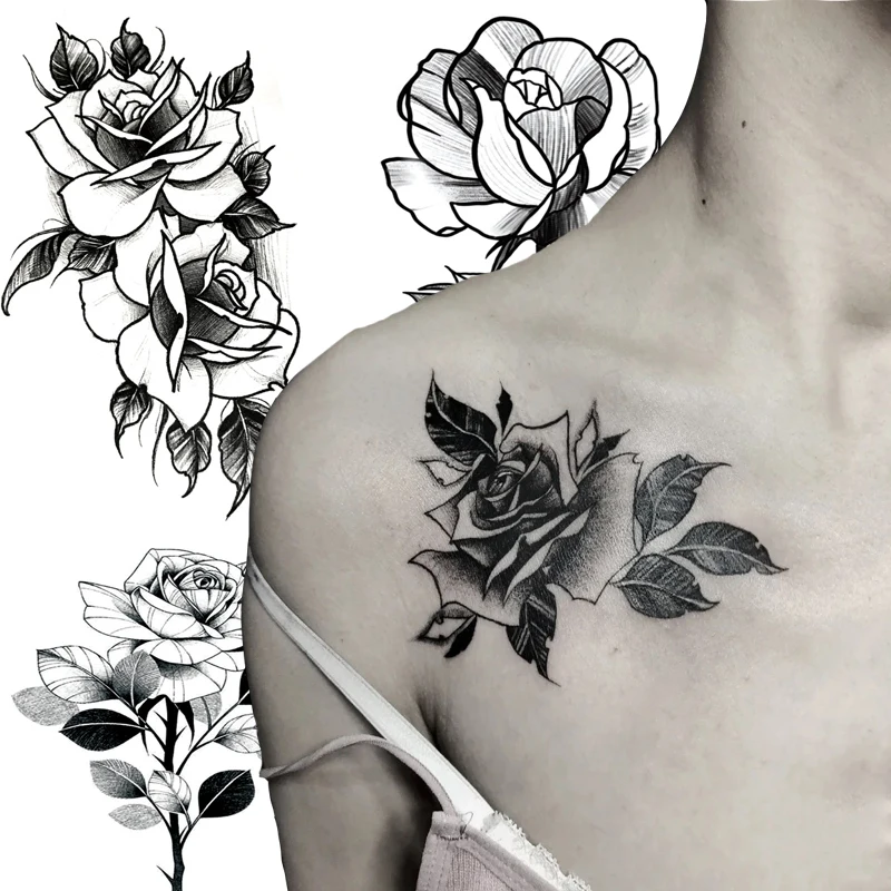 Black Temporary Tattoo Sticker Flower Leaf Body Legs Arm Art Realistic Fake Tattoo Festival Party Bikini Women Girls MakeUp 1PC
Black Temporary Tattoo Sticker Flower Leaf Body Legs Arm Art Realistic Fake Tattoo Festival Party Bikini Women Girls MakeUp 1PC