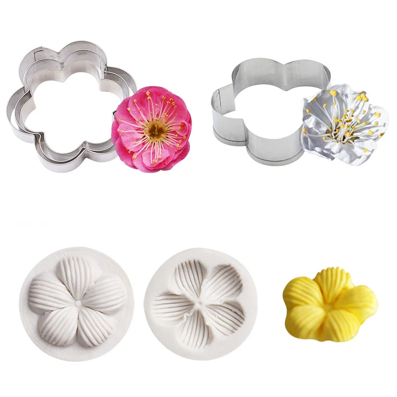 Silicone Fondant Mold Plum Bossom Flower Cutter Mould Chocolate Candy Sugarcraft Molds Baking Utensils for Cake Deco Supp Tools
Silicone Fondant Mold Plum Bossom Flower Cutter Mould Chocolate Candy Sugarcraft Molds Baking Utensils for Cake Deco Supp Tools