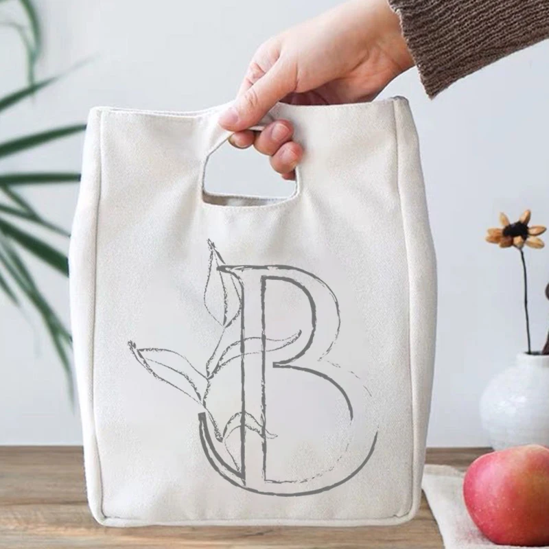 Creativity 26 Letters Unisex Insulated Lunch Bag Alphabet Print Canvas Lunch Box Picnic Tote Bag Dinner Container Food Tote Bags
Creativity 26 Letters Unisex Insulated Lunch Bag Alphabet Print Canvas Lunch Box Picnic Tote Bag Dinner Container Food Tote Bags