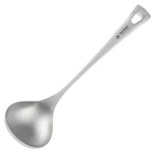 Premium Titanium Soup Spoon Deep Bowl Long Handle Ladle Scoop Lightweight And Durable Perfect For Camping And Backpacking