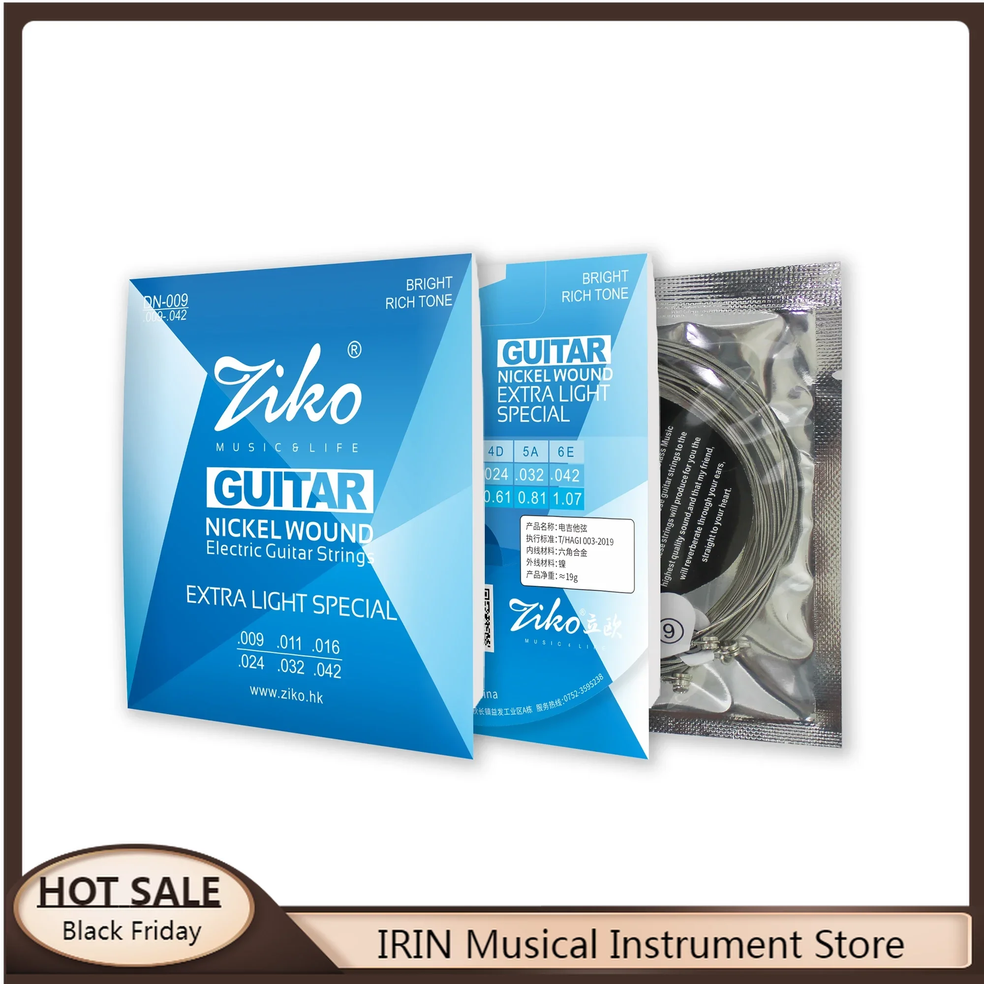 ZIKO DN-009 Electric Guitar Strings Steel Core Nickel Wound Guitarra Strings Play Real Heavy Metal Rock Guitar Accessories
ZIKO DN-009 Electric Guitar Strings Steel Core Nickel Wound Guitarra Strings Play Real Heavy Metal Rock Guitar Accessories