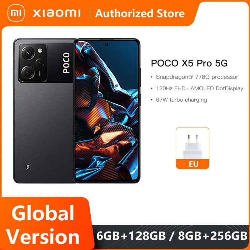 

Смартфон POCO X5 Pro 5G, 128 Гб/256 ГБ, Snapdragon 778G, 120 Гц, AMOLED дисплей, 2023 МП, Вт