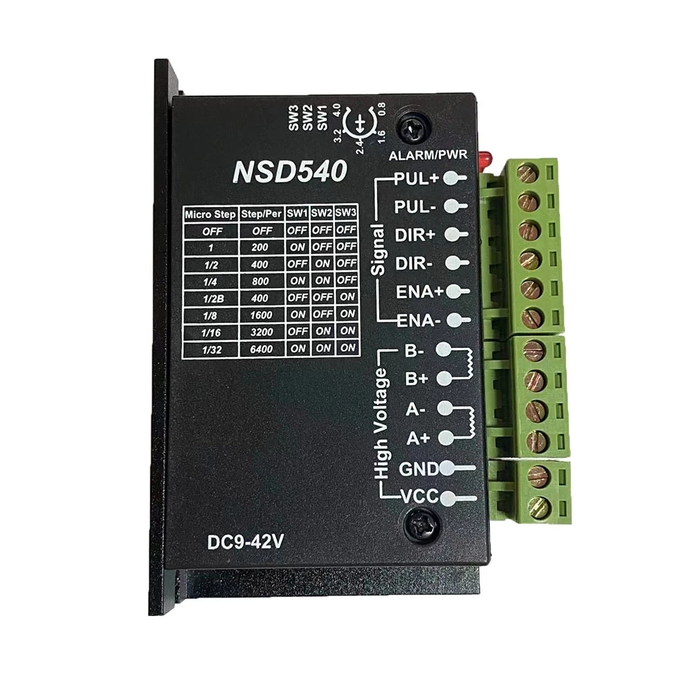 Simple stepper motor driver DC 9-40V 42/57 stepper motor 4A DC9-40V stepper motor CNC engraving machine NSD540 
Simple stepper motor driver DC 9-40V 42/57 stepper motor 4A DC9-40V stepper motor CNC engraving machine NSD540