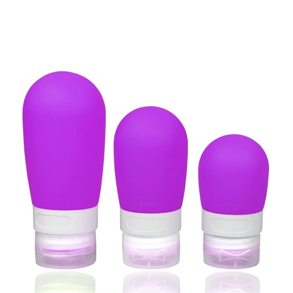 

38ML/60ML/80ML Silicone Refillable Bottle Empty Travel Portable Packing Press Lotion Shampoo Cosmetic Squeeze Containers Tools