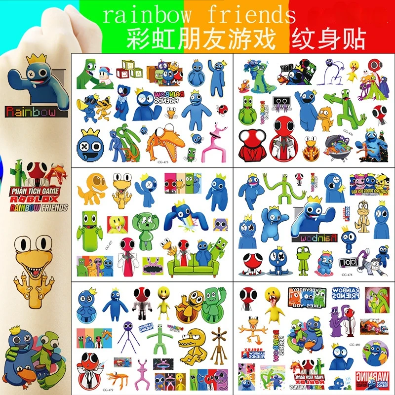 Rainbow Friends Children's Tattoo Stickers Hot Stickers DIY Arm Face Temporary Colorful Birthday Party School Reward Gift Toys
Rainbow Friends Children's Tattoo Stickers Hot Stickers DIY Arm Face Temporary Colorful Birthday Party School Reward Gift Toys