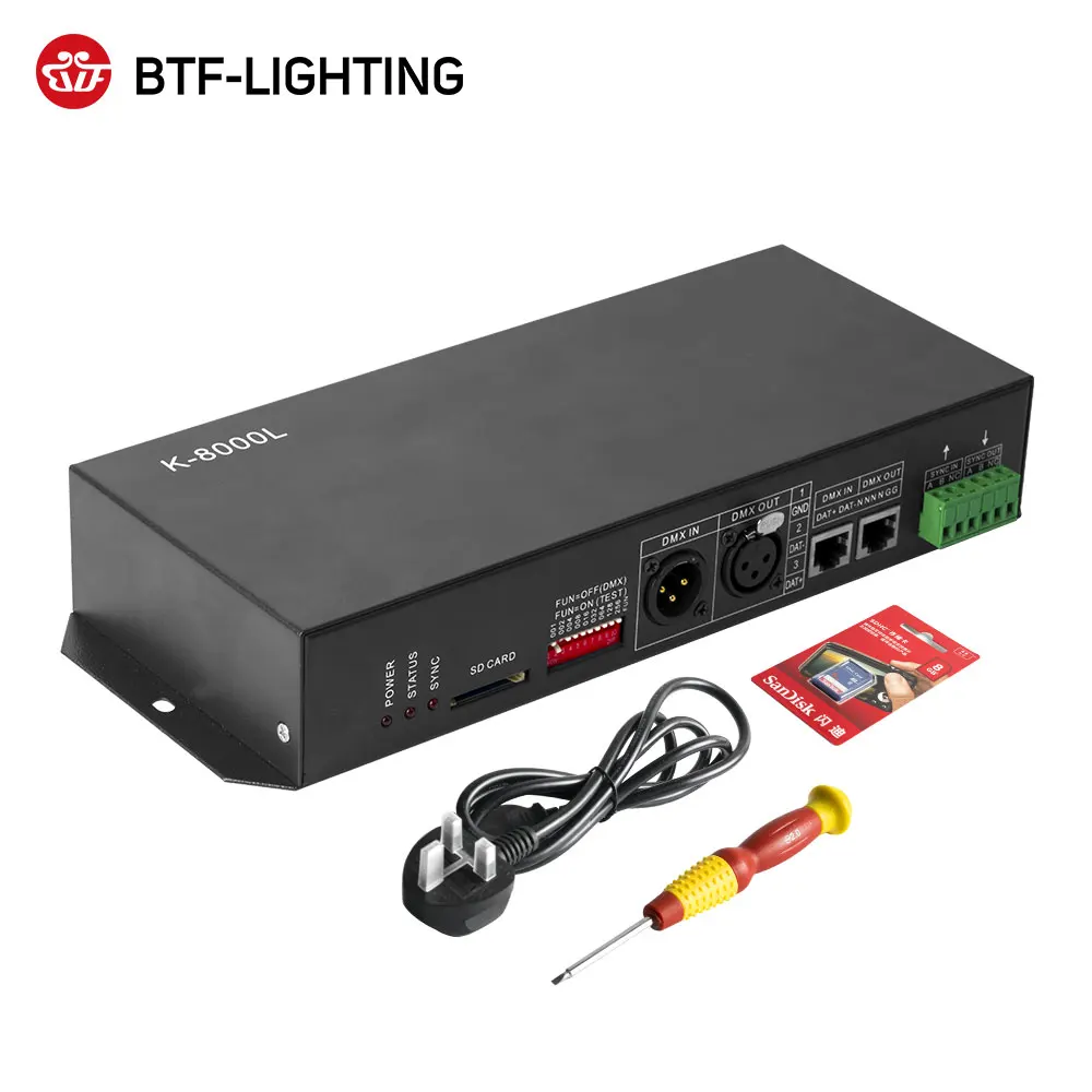 Support Sd Card Offline Programmable RGB RGBW 8Ports DMX port K-8000L LED pixels controller 
Support Sd Card Offline Programmable RGB RGBW 8Ports DMX port K-8000L LED pixels controller