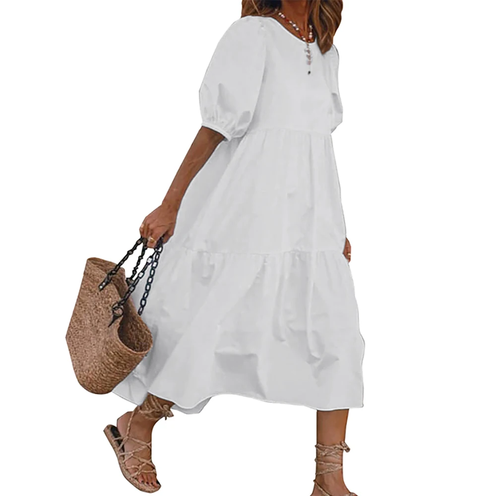 Winer Fashion Loose Dress Solid A-line Puff Sleeve 2022 Summer Short Sleeve Ruffle Dresses Vestido Feminino
Winer Fashion Loose Dress Solid A-line Puff Sleeve 2022 Summer Short Sleeve Ruffle Dresses Vestido Feminino