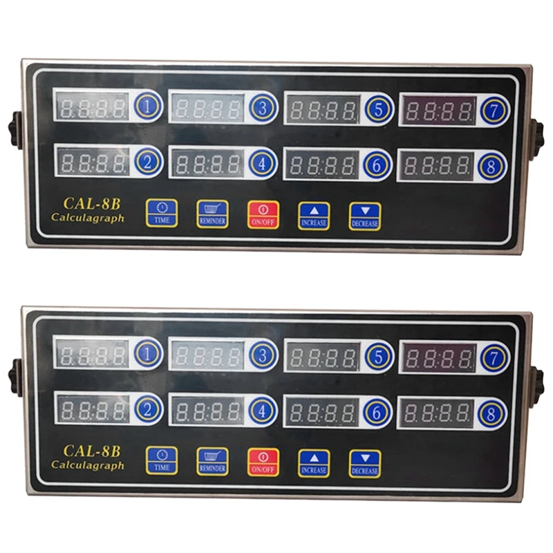 2X CAL-8B Portable Calculagraph, 8 Channel Digital Timer, Kitchen Cooking Timing LCD Display Clock Shaking Reminder
2X CAL-8B Portable Calculagraph, 8 Channel Digital Timer, Kitchen Cooking Timing LCD Display Clock Shaking Reminder