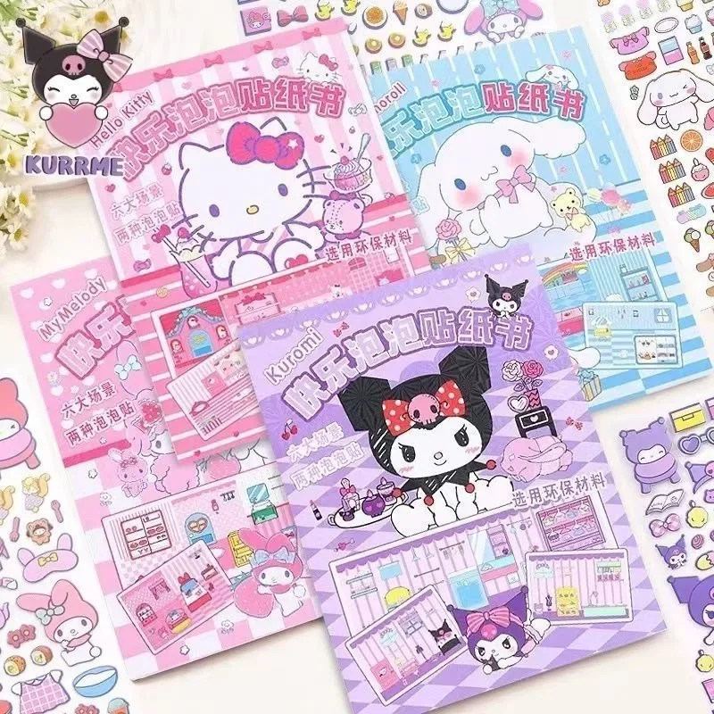 Новая Бесшумная книга Sanrio с милыми 3D наклейками My Melody мягкие и не повреждают руки