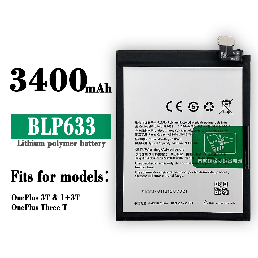 

BLP633 NEW Orginal Replacement battery For Oneplus 3T 1+3T Three T A2001 BLP 633 3400mAh One Plus Phone New Batteries Free Tools