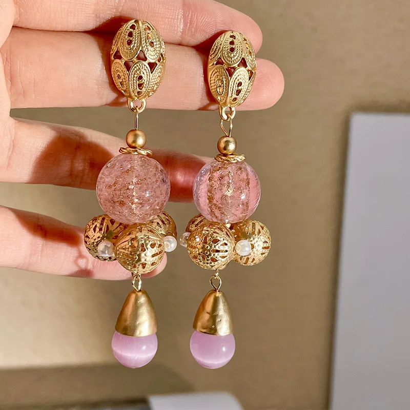 Europe and America Vintage Earrings Pink Crystal Opal Drop Dangle Earrings for Women Wedding Daily Jewelry Pendant Gift
Europe and America Vintage Earrings Pink Crystal Opal Drop Dangle Earrings for Women Wedding Daily Jewelry Pendant Gift