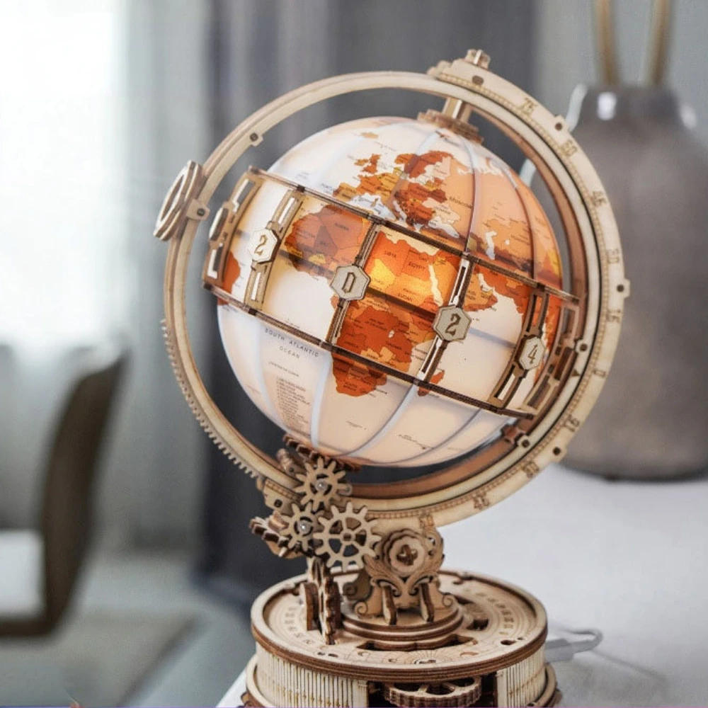 Globe wooden 3D jigsaw puzzle wholesale living room creative handmade diy jigsaw ornaments 
Globe wooden 3D jigsaw puzzle wholesale living room creative handmade diy jigsaw ornaments