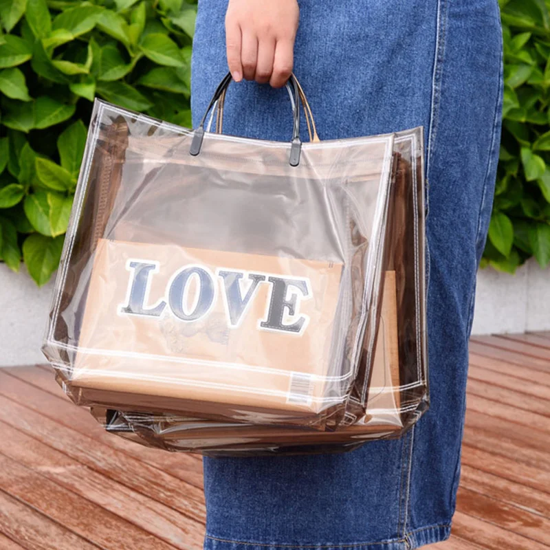 New Clear PVC Reusable Shopping Bag For Women Eco Shopping Handbag Summer Beach Totes Transparent Large Ladies Shoulder Bags
New Clear PVC Reusable Shopping Bag For Women Eco Shopping Handbag Summer Beach Totes Transparent Large Ladies Shoulder Bags