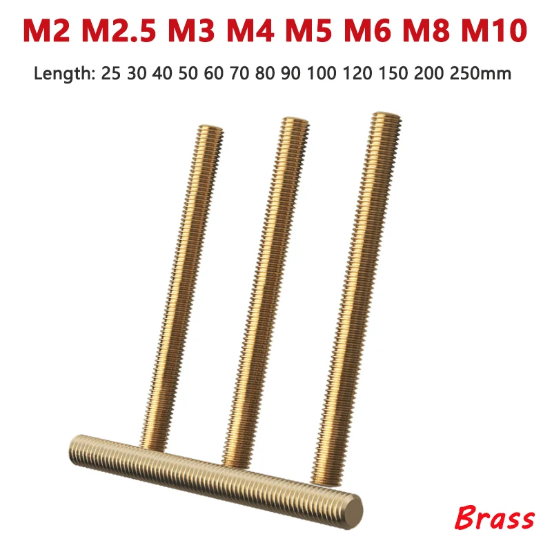 Латунные резьбовые стержни GooBetter M2-M10 25-500 мм
Латунные резьбовые стержни GooBetter M2-M10 25-500 мм