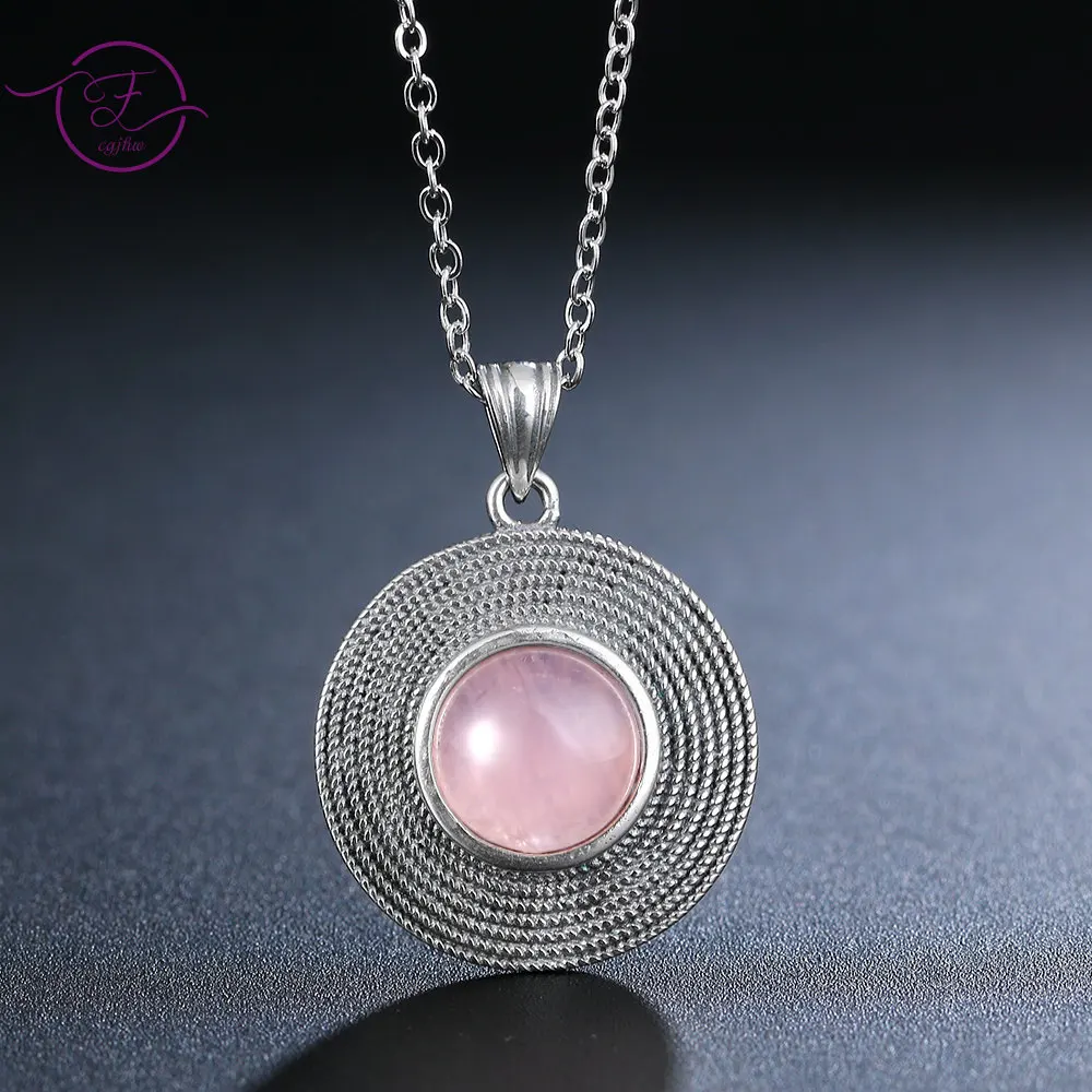 Classic Silver Necklace 10MM Natural Rose Quartz Pendant Necklace for Women Jewelry Wedding Gift Pink Stone Necklace
Classic Silver Necklace 10MM Natural Rose Quartz Pendant Necklace for Women Jewelry Wedding Gift Pink Stone Necklace