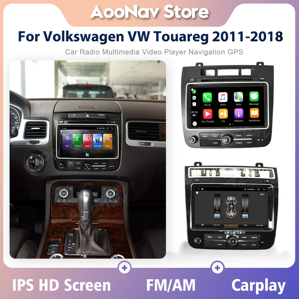 

128 ГБ Android автомобильный GPS стерео радио для Volkswagen VW Touareg 2011-2018 Авторадио мультимедийный плеер беспроводной 4G Carplay головное устройство