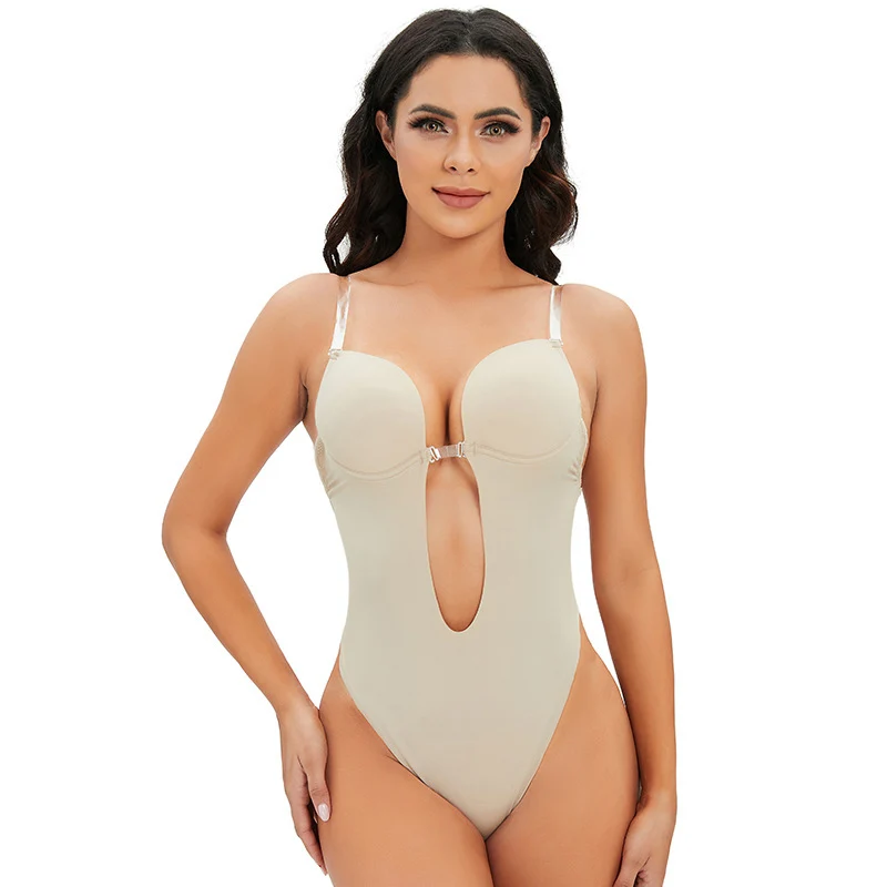 Bodysuit Shapewear Women Deep V-Neck Body Shaper Backless U Plunge Thong Shape Clear Strap Padded Push Up Waist Trainer Corset
Bodysuit Shapewear Women Deep V-Neck Body Shaper Backless U Plunge Thong Shape Clear Strap Padded Push Up Waist Trainer Corset