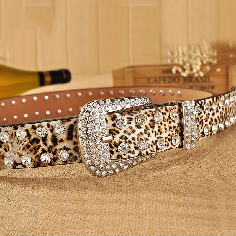 Women Belts Studded Diamonds Casual Fashion Designer High Quality Leopard Print Luxury Brand Pin Buckle Strap Waist Belt LB2219
Women Belts Studded Diamonds Casual Fashion Designer High Quality Leopard Print Luxury Brand Pin Buckle Strap Waist Belt LB2219