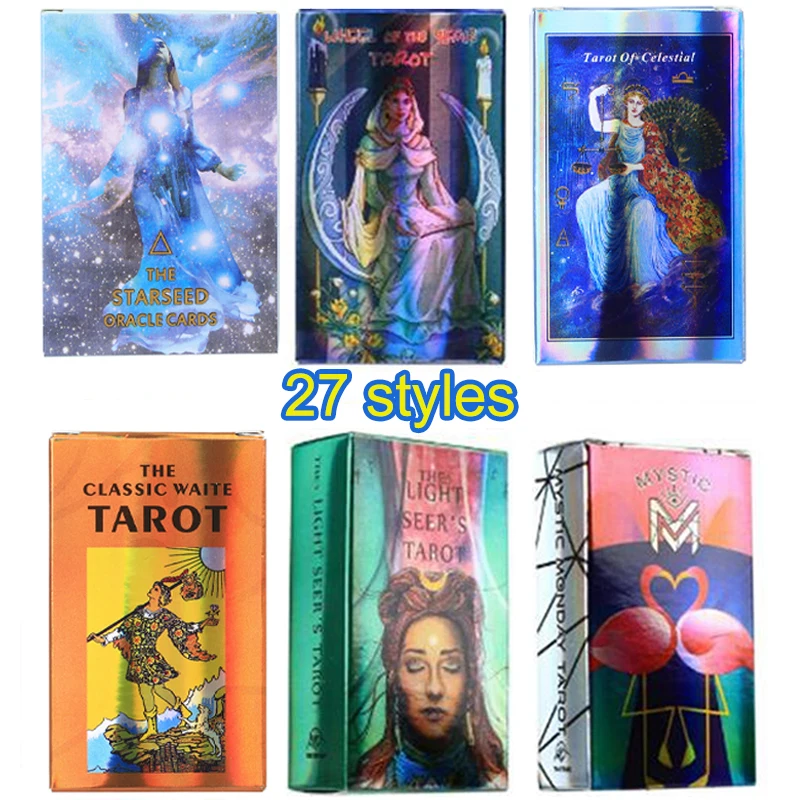 Tarot Oracle Laser Cards Board Games Angel Rider Waite Tarot Archangel Lenormand Crystal Angel Divination Predict Toy Card Gifts
Tarot Oracle Laser Cards Board Games Angel Rider Waite Tarot Archangel Lenormand Crystal Angel Divination Predict Toy Card Gifts