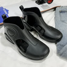 New Fashion Men Rain Boots Outdoor Fishing Shoes Anti Slip Punk Ankle Rubber Boots Waterproof Strong Blocking Water Rain Shoes