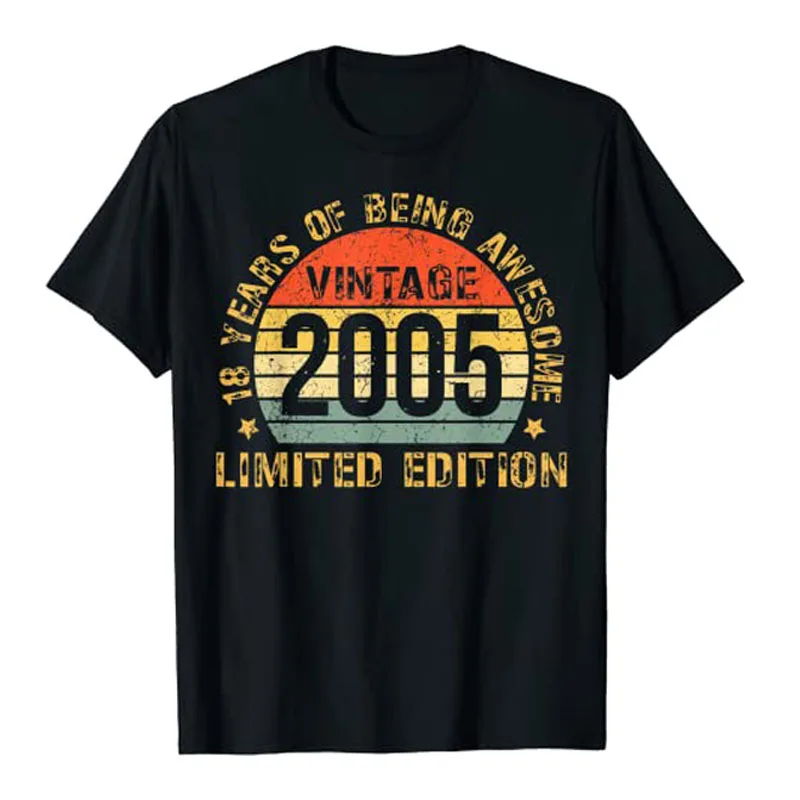 18yr BDay Son Boy Funny 2005 18th 18 Year Old Birthday T-Shirt Gifts Graphic Tee Tops Short Sleeve Blouses Adults Basics Outfits
18yr BDay Son Boy Funny 2005 18th 18 Year Old Birthday T-Shirt Gifts Graphic Tee Tops Short Sleeve Blouses Adults Basics Outfits