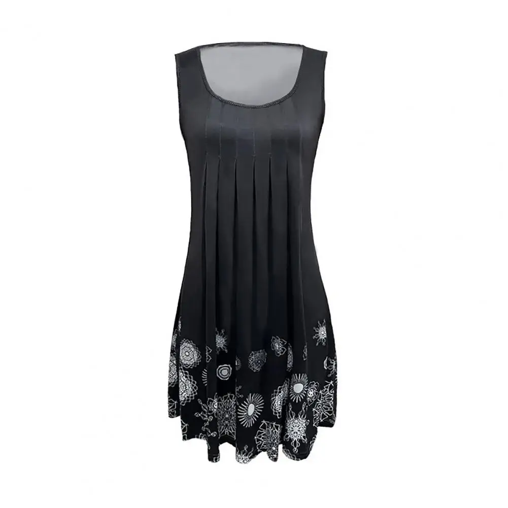 Summer Fashion Sundress Women Sleeveless O Neck Loose Pleated Beach Mini Dress Casual Vintage Print Dresses for women 2022 Robe
Summer Fashion Sundress Women Sleeveless O Neck Loose Pleated Beach Mini Dress Casual Vintage Print Dresses for women 2022 Robe