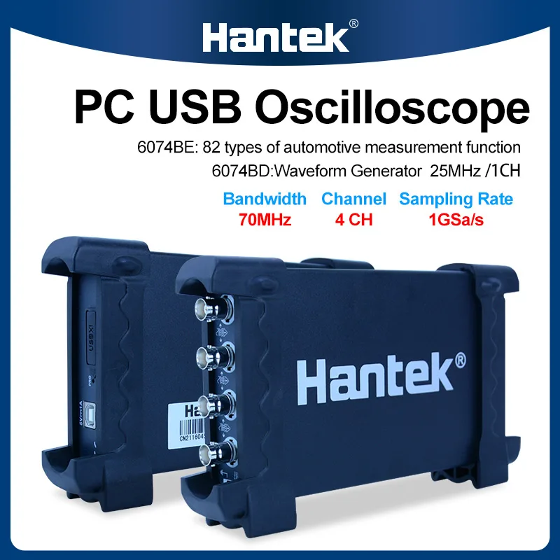 Hantek 4-канальный цифровой осциллограф 70 МГц + Arb. Генератор сигналов + 80 видов тестирования автомобиля 6074BC 6074BD 6074BE
Hantek 4-канальный цифровой осциллограф 70 МГц + Arb. Генератор сигналов + 80 видов тестирования автомобиля 6074BC 6074BD 6074BE