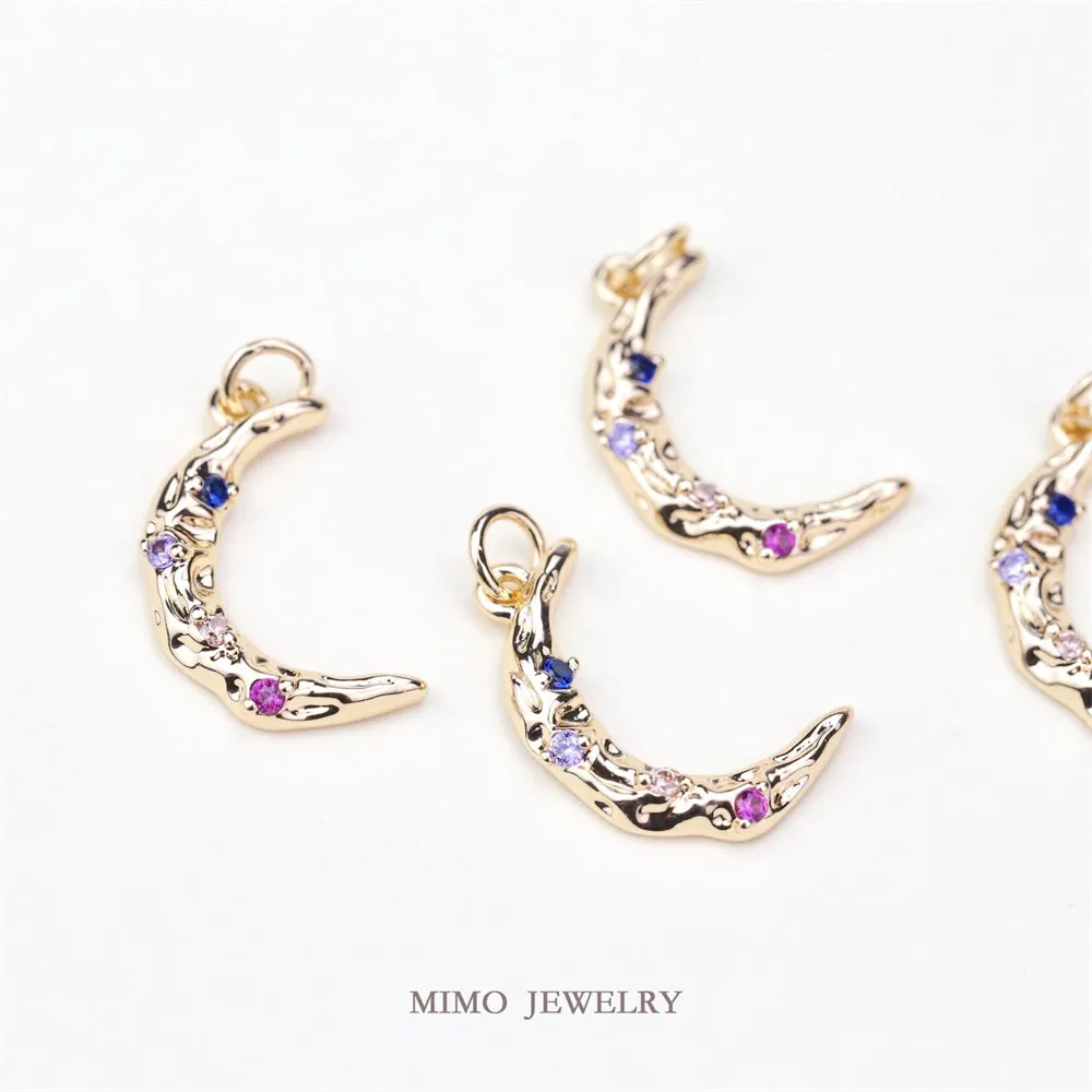 Copper Plated Real Gold Micro Inlaid Color Zircon Stereoscopic Moon Pendant with European and American Style DIY Accessories
Copper Plated Real Gold Micro Inlaid Color Zircon Stereoscopic Moon Pendant with European and American Style DIY Accessories