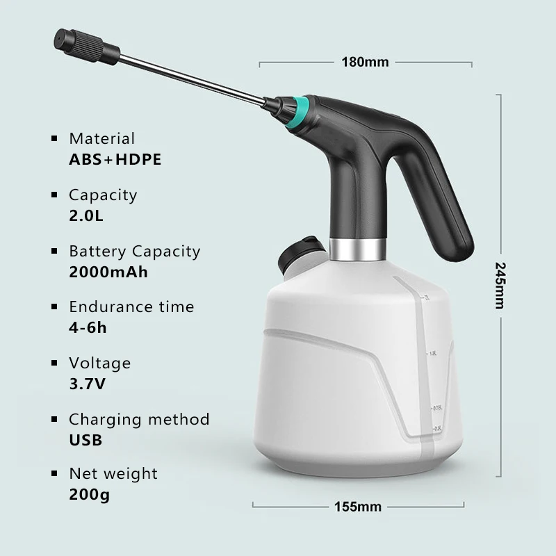 Charging Irrigation 2000mah Tools Spray Electric Sprayer Garden Automatic Household Disinfection Watering Sprayer
Charging Irrigation 2000mah Tools Spray Electric Sprayer Garden Automatic Household Disinfection Watering Sprayer