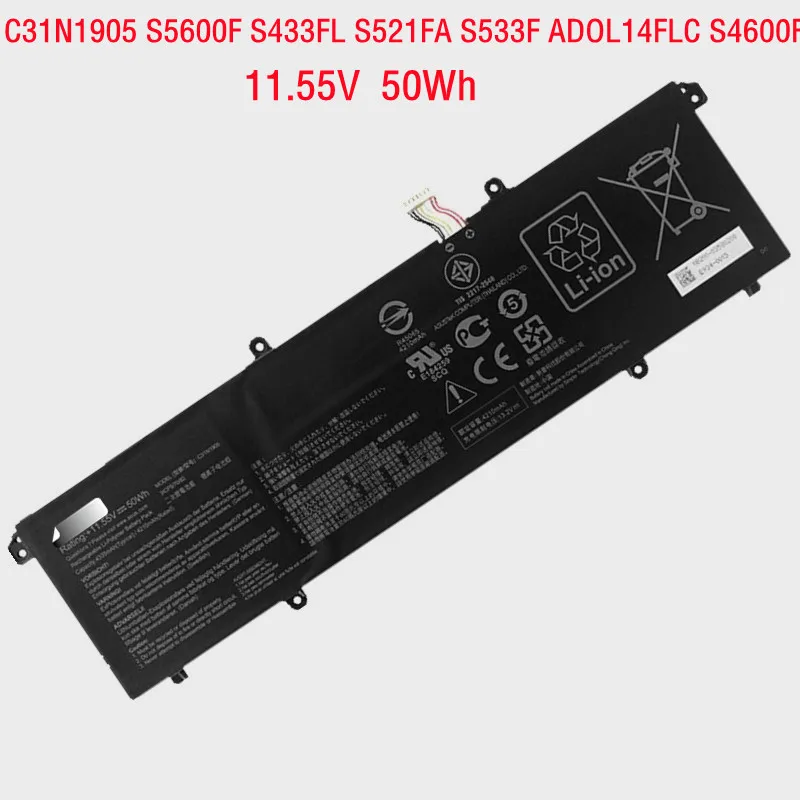 Аккумулятор C31N1905 для ASUS VivoBook S14 M433 S433 S433 S433FL S15 S533 S533EQ, 11,55 В, 50 Вт/ч
Аккумулятор C31N1905 для ASUS VivoBook S14 M433 S433 S433 S433FL S15 S533 S533EQ, 11,55 В, 50 Вт/ч