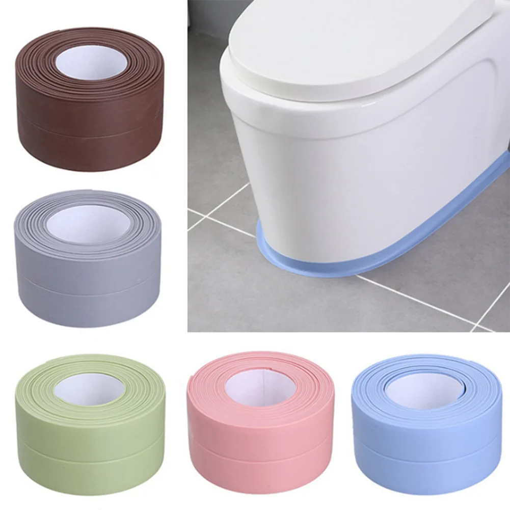 

2 Rolls 2.2CM*3.2M Self Adhesive Caulk Strip Sealing Tape For Bathroom Kitchen Waterproof Bathtub Corner Sealant Tape