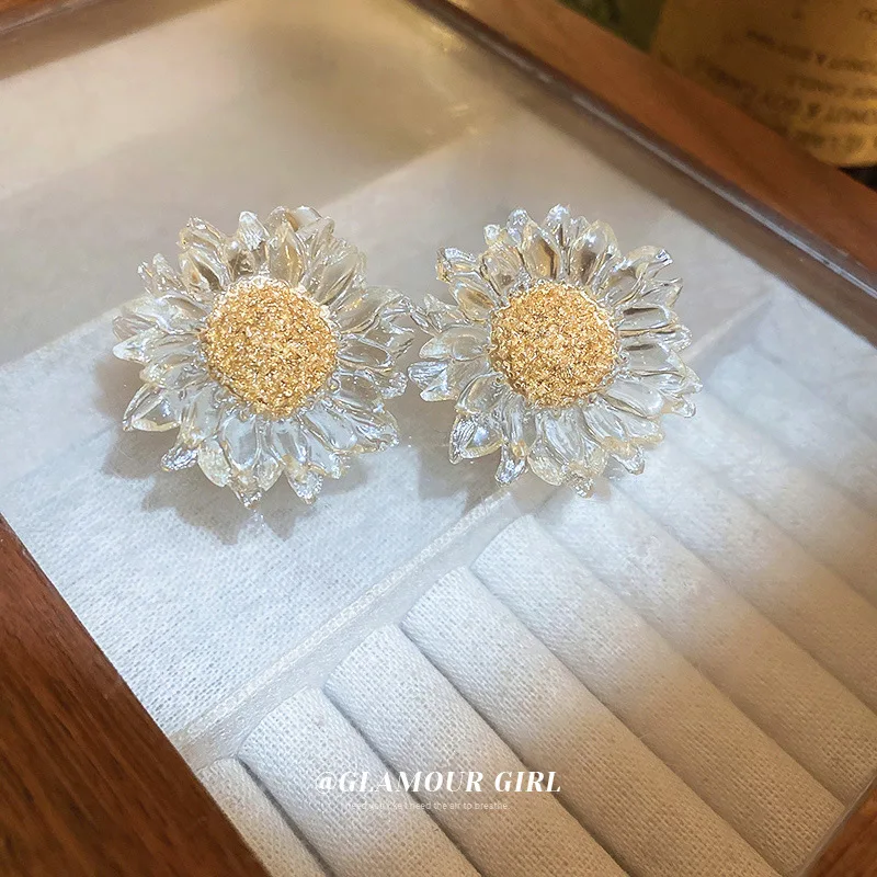 Silver Needle Transparent Flower Earrings Korean Small Fresh Fashion Personality Sunflower Sweet Sensen Tied Ear Accessories
Silver Needle Transparent Flower Earrings Korean Small Fresh Fashion Personality Sunflower Sweet Sensen Tied Ear Accessories
