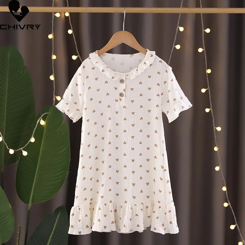 New 2023 Girls Sweet Nightgowns Summer Thin Short Sleeve O-neck Cartoon Bear Heart Sleepwear Baby Girl Casual Sleeping Dress
New 2023 Girls Sweet Nightgowns Summer Thin Short Sleeve O-neck Cartoon Bear Heart Sleepwear Baby Girl Casual Sleeping Dress
