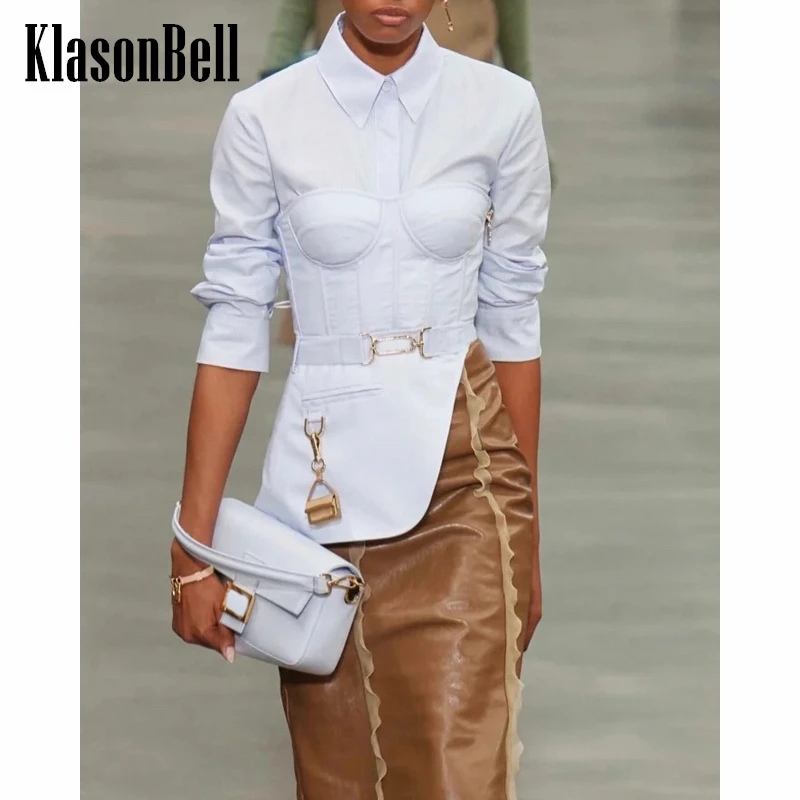 9.2 KlasonBell Runway Fashion Drawstring Cuffs Striped Slim Short Shirt Or Sexy Asymmetric With Belt Tank Top Set Women
9.2 KlasonBell Runway Fashion Drawstring Cuffs Striped Slim Short Shirt Or Sexy Asymmetric With Belt Tank Top Set Women