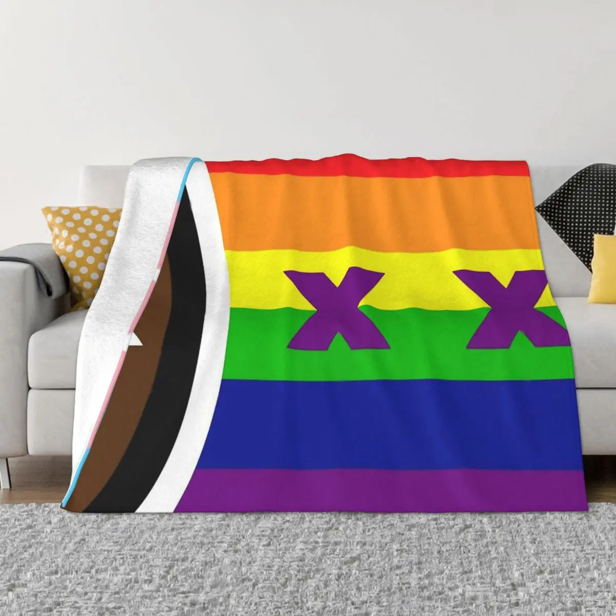 

LGBT Sexual Minority Special Love Blanket Flannel Decoration L Manberg Pride Rainbow Portable Home Bedspread