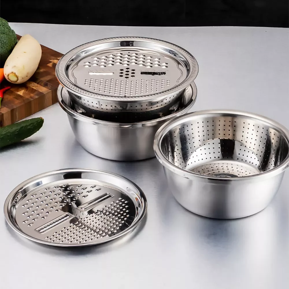 Stainless Steel Grating Basin Safe Slicer Multifunction Chopper Drain Solid Basin With Filter/Grater/Bowl Fruit Vegetable Tool
Stainless Steel Grating Basin Safe Slicer Multifunction Chopper Drain Solid Basin With Filter/Grater/Bowl Fruit Vegetable Tool