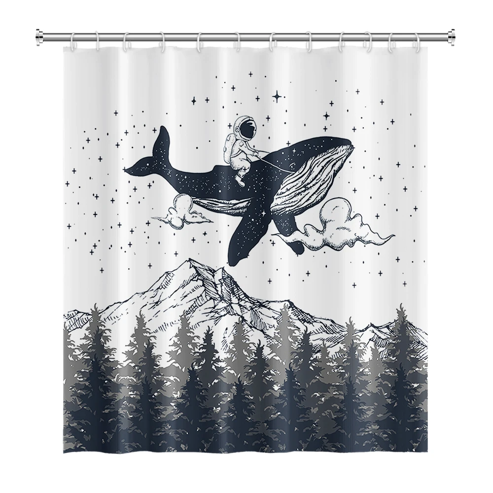 Funny Shower Curtain Set Cartoon Whale Astronaut Sea Wave Landscape Children Home Decor Polyester Fabric Bathroom Curtains Hooks
Funny Shower Curtain Set Cartoon Whale Astronaut Sea Wave Landscape Children Home Decor Polyester Fabric Bathroom Curtains Hooks