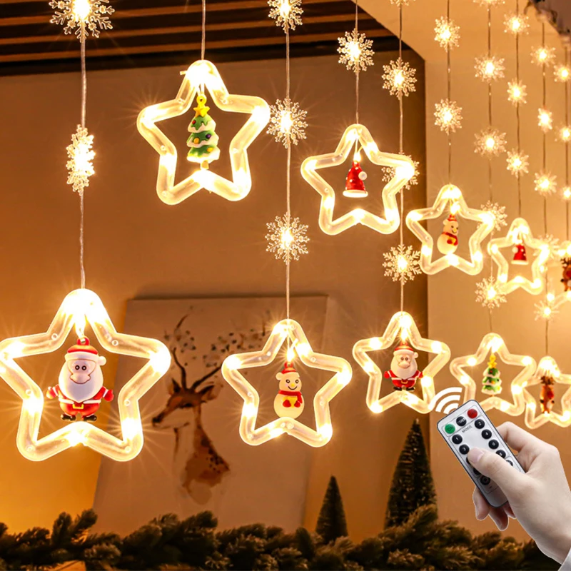 LED Curtain Lights String Light Wish Ring Santa Claus Christmas Decorations Cristmas Ornamets Noel Christmas Lights New Year
LED Curtain Lights String Light Wish Ring Santa Claus Christmas Decorations Cristmas Ornamets Noel Christmas Lights New Year