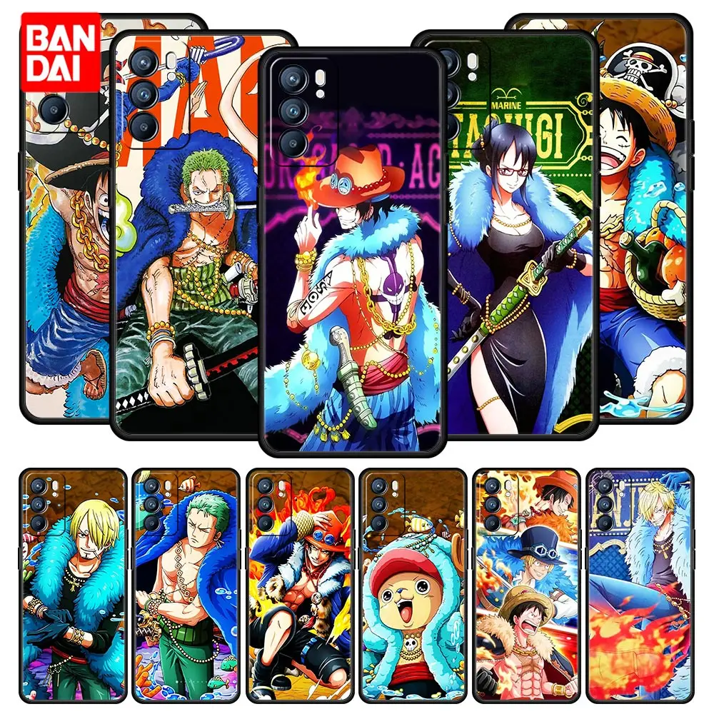 

One Piece Ace Anime Case for Oppo A3s A5s A9 A15 A31 A52 A53 A54 A74 A93 A94 F19 Pro 4G Style Capinha Funda Cover Soft Full Capa