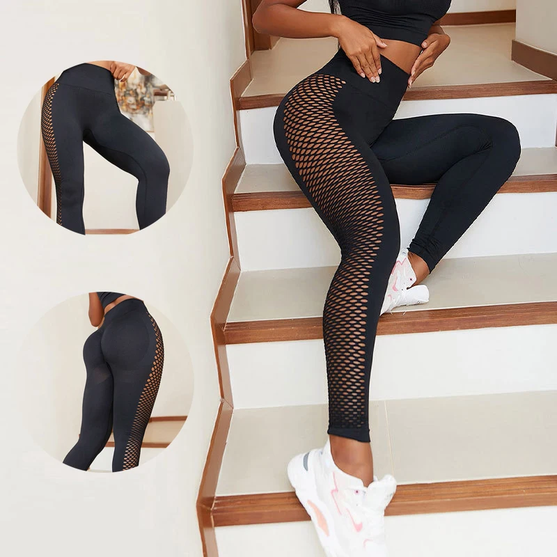 New Yoga Pants Women Sports Leggings For Fitness Breathable Hollow Quick-drying Mesh Seamless Workout Gym Pant Female Sportswear
New Yoga Pants Women Sports Leggings For Fitness Breathable Hollow Quick-drying Mesh Seamless Workout Gym Pant Female Sportswear