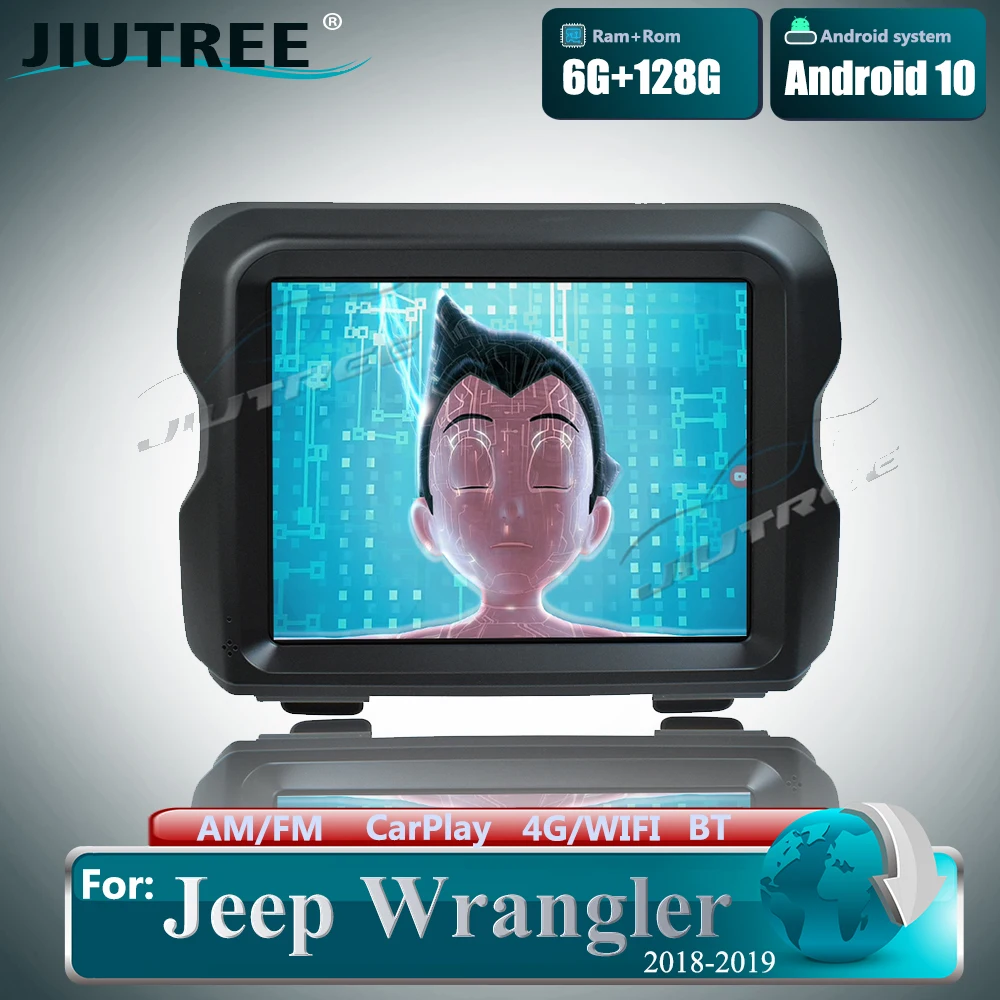 

6G 128G For Jeep Wrangler 2018 2019 Android 10 Car Multimedia Player Stereo GPS Navigation Head Unit Qualcomm Snapdragon 128G